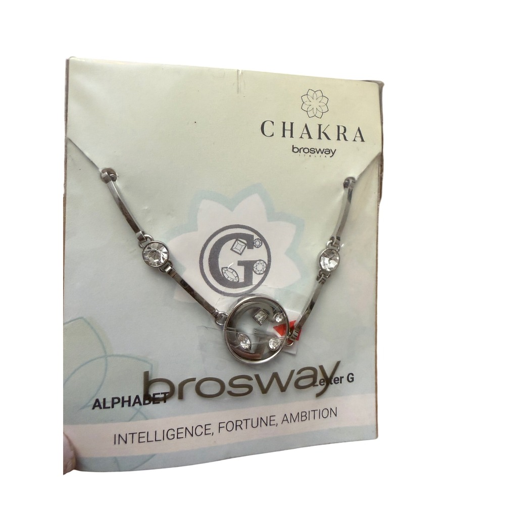 Brosway Italia Chakra Alphabet Letter G Bracelet Silver Tone Crystal BHKB055 NEW